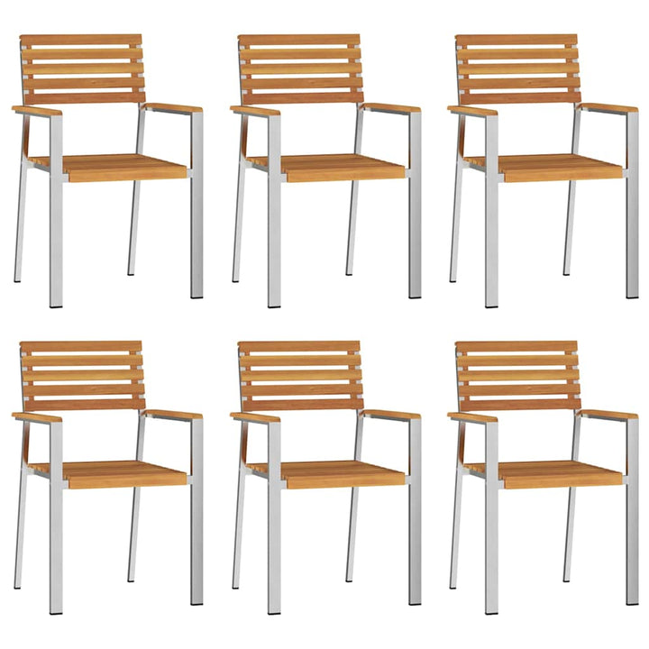 Have Stol 6 pcs Olie Naturlig Massivt Akacietræ
