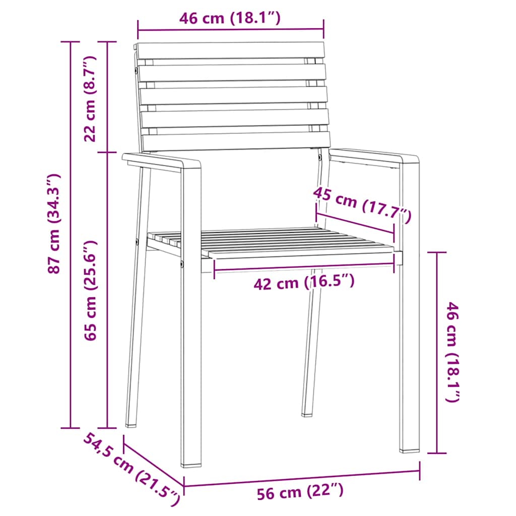 Have Stol 6 pcs Olie Naturlig Massivt Akacietræ