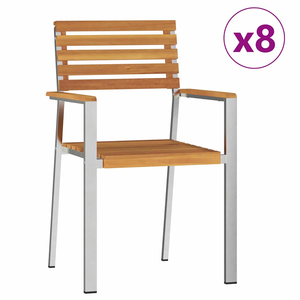Have Stol 8 pcs Olie Naturlig Massivt Akacietræ
