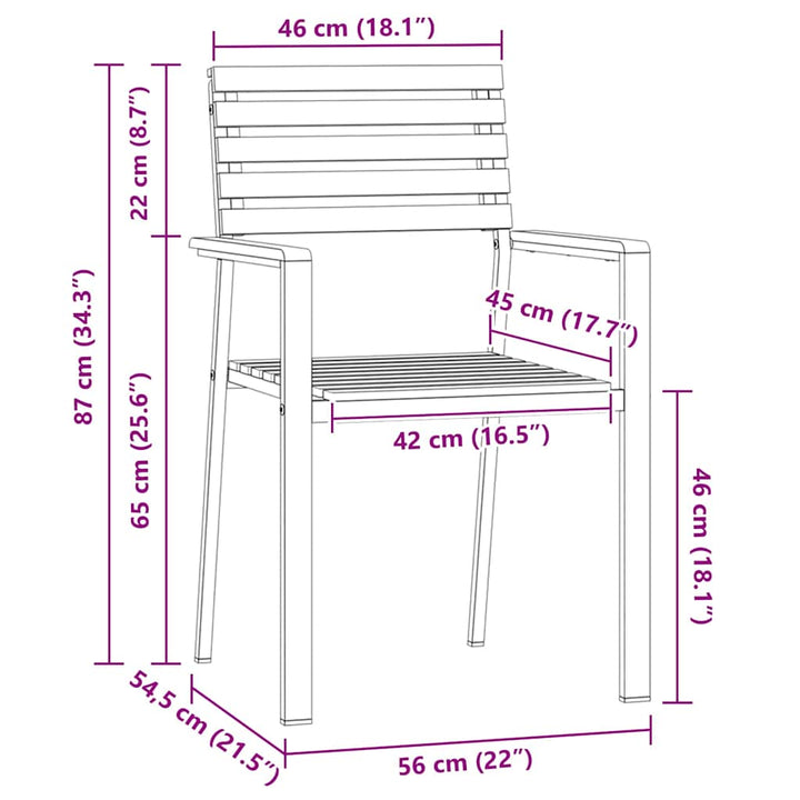 Have Stol 8 pcs Olie Naturlig Massivt Akacietræ
