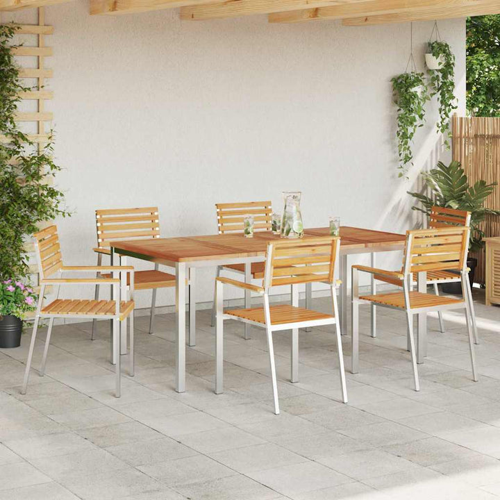 Have Stol 6 pcs Massiv teaktræ og rustfrit stål