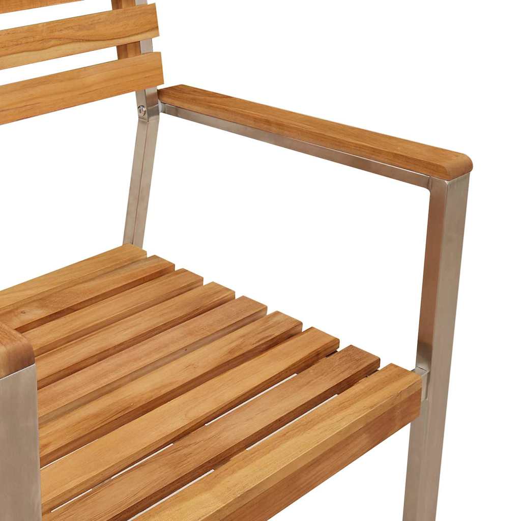 Have Stol 8 pcs Massiv teaktræ og rustfrit stål