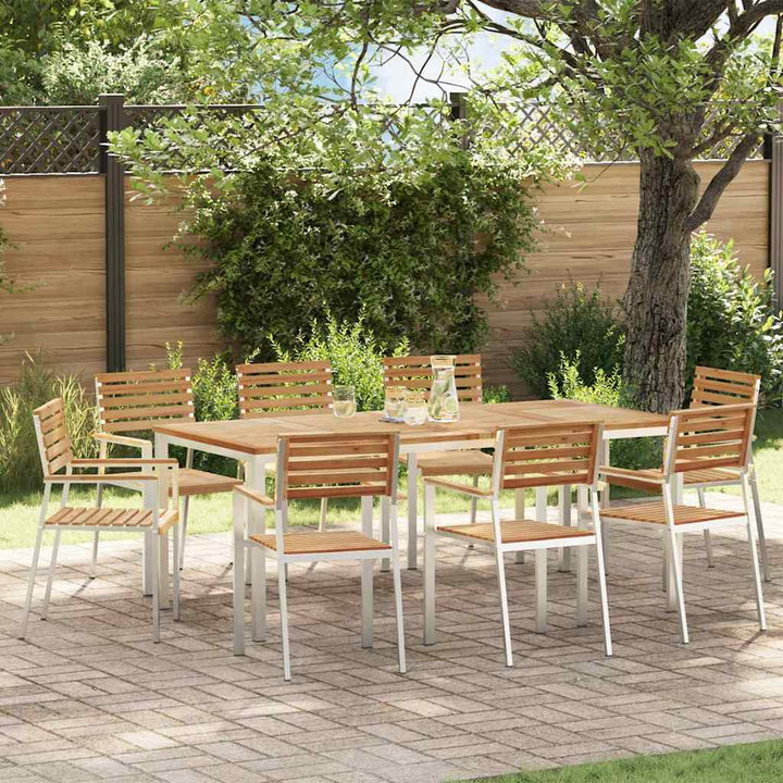 Have Stol 8 pcs Massiv teaktræ og rustfrit stål