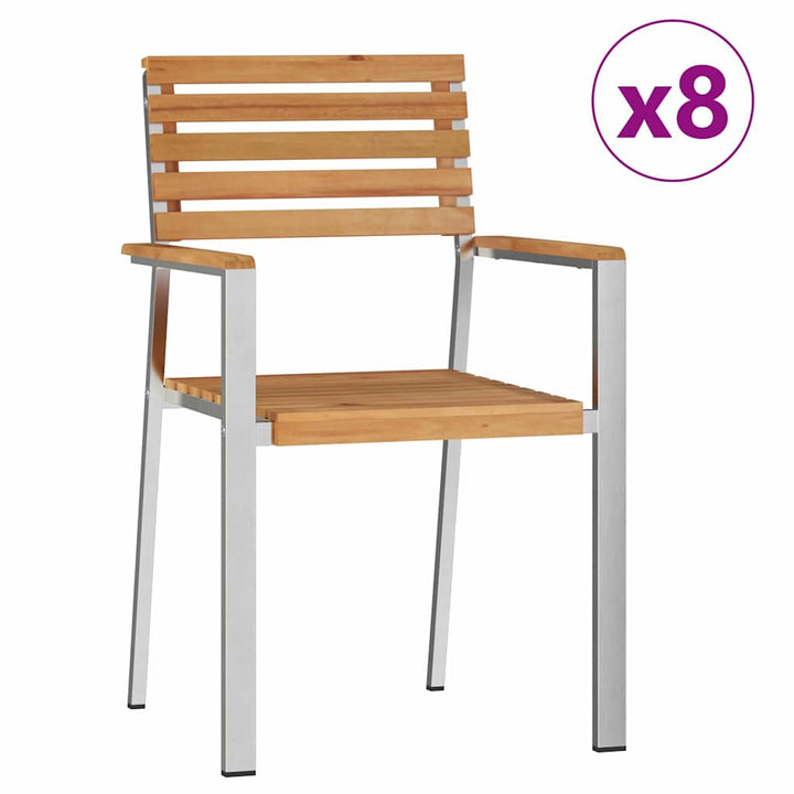 Have Stol 8 pcs Massiv teaktræ og rustfrit stål
