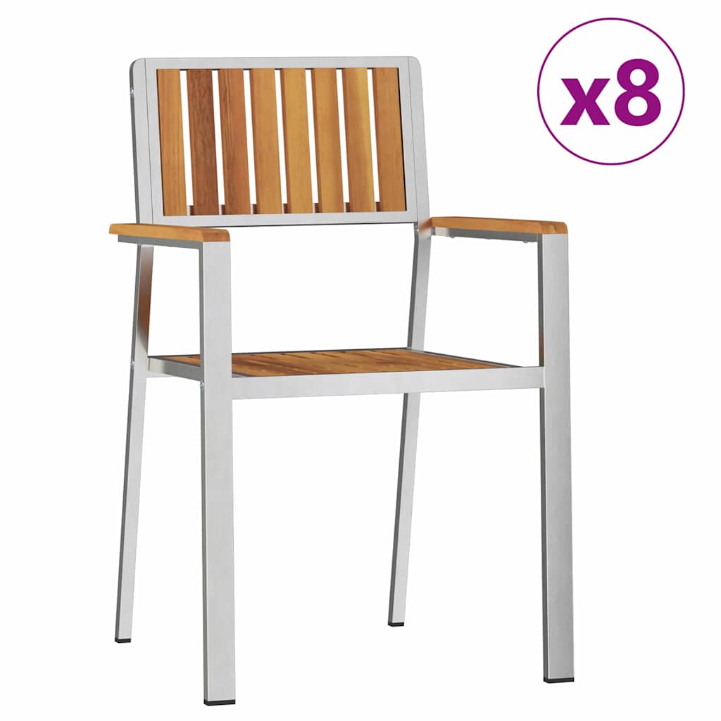 Have Stol 8 pcs Brun 56 x 54,5 x 87 cm Massivt Akacietræ
