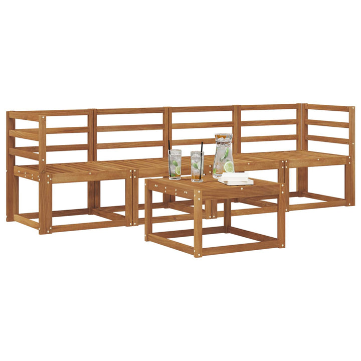 Udendørs sofagruppe 5 pcs Naturfarvet