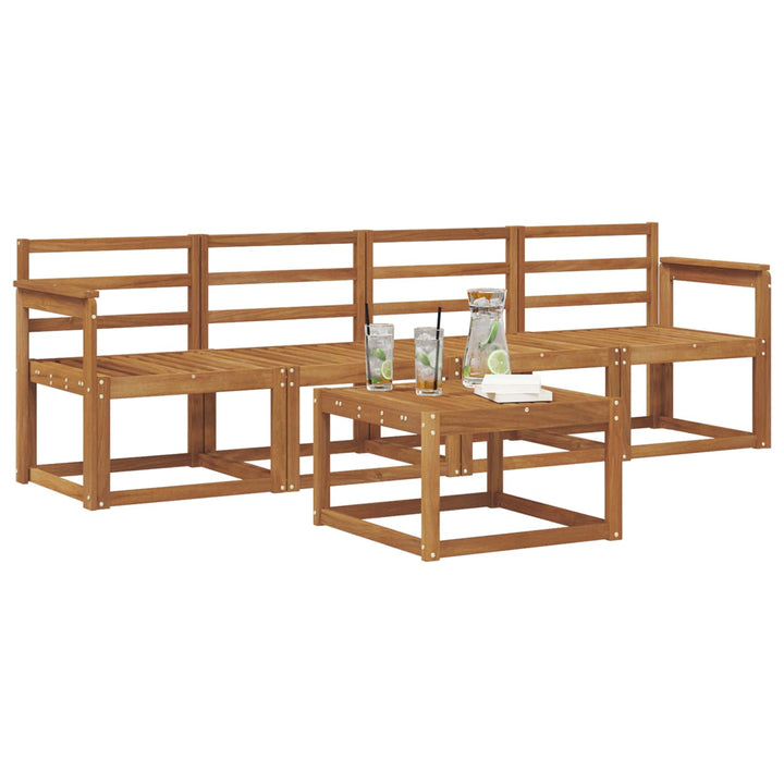 Udendørs sofagruppe 5 pcs Naturfarvet