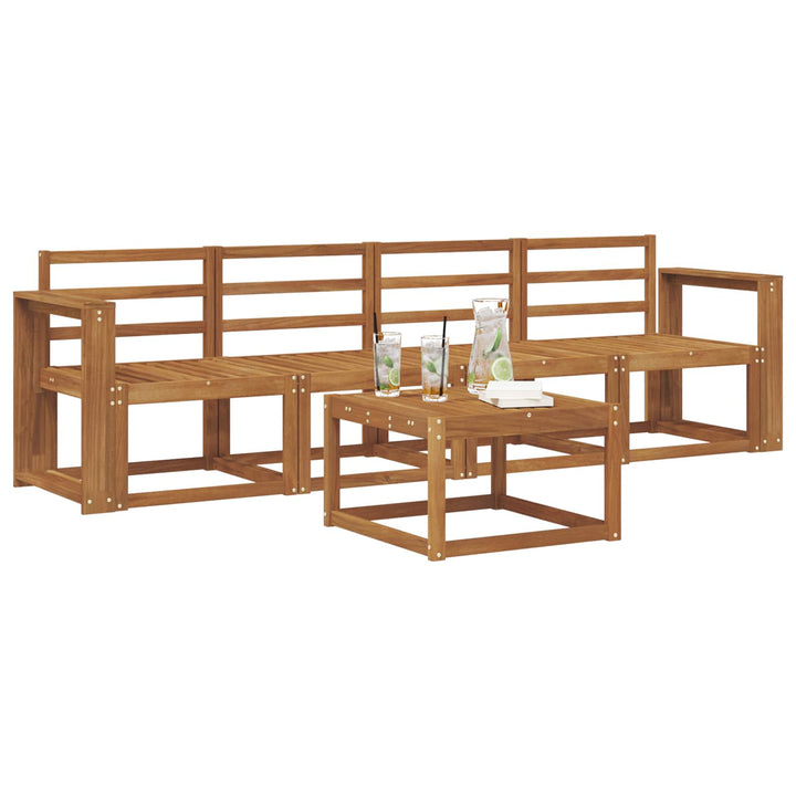 Udendørs sofagruppe 5 pcs Naturfarvet