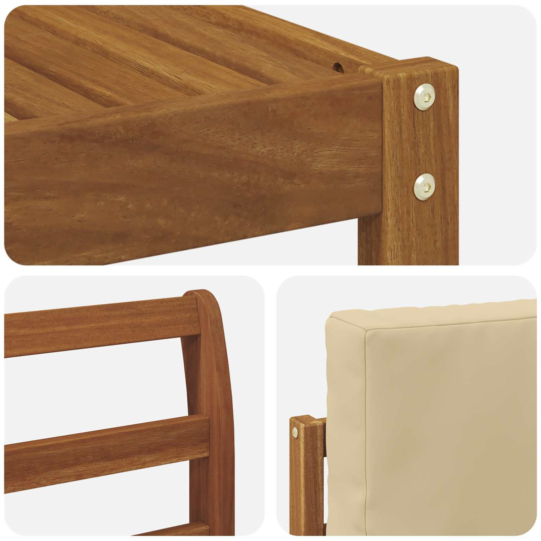 Udendørs sofagruppe med pude 6 pcs Naturlig og Beige