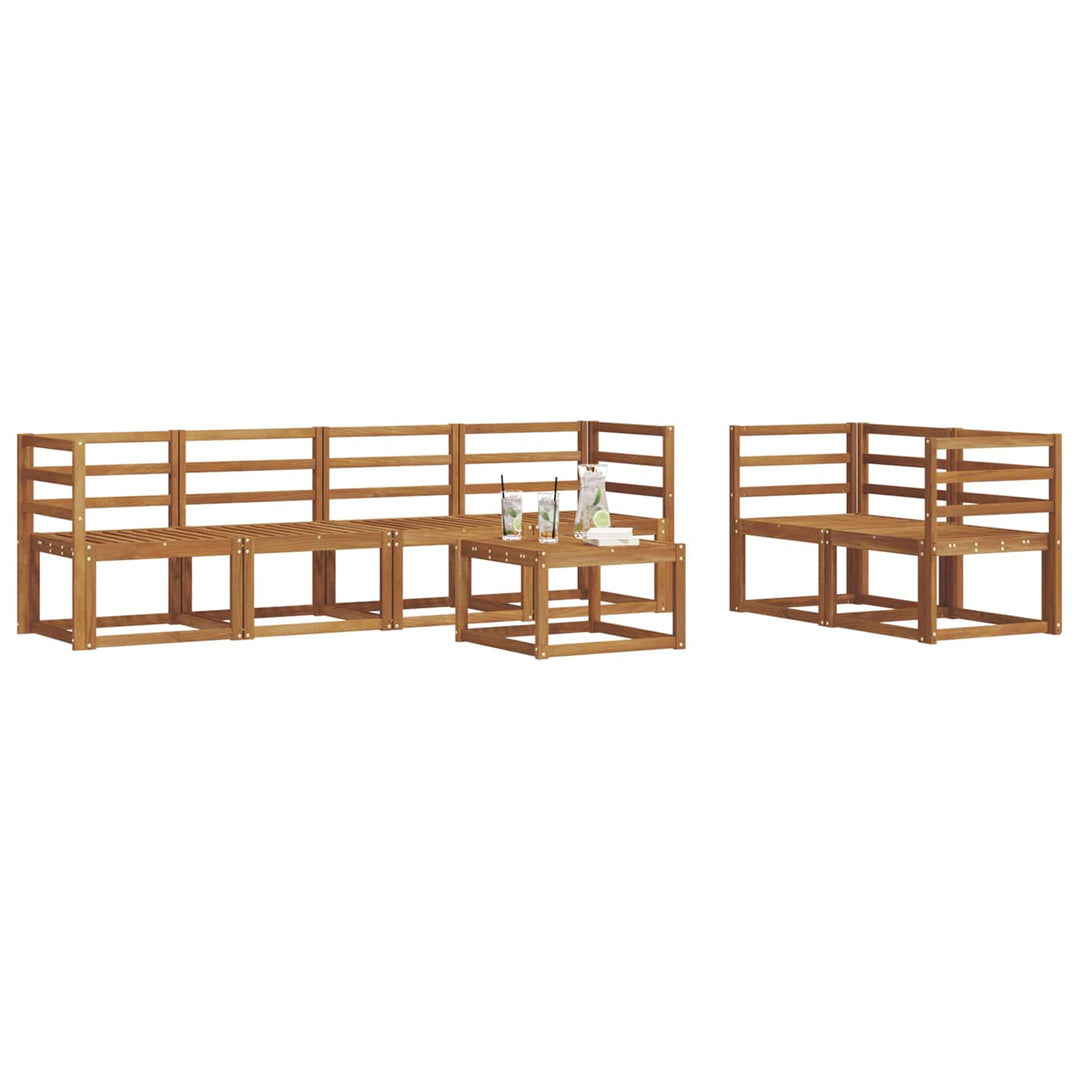 Udendørs sofagruppe 7 pcs Naturfarvet