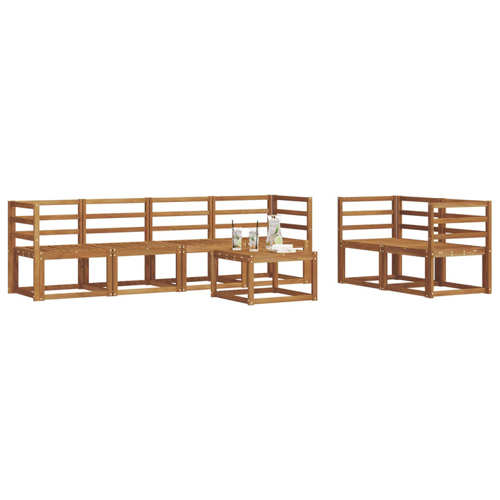 Udendørs sofagruppe 7 pcs Naturfarvet