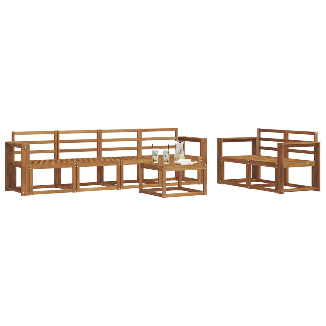 Udendørs sofagruppe 7 pcs Naturfarvet