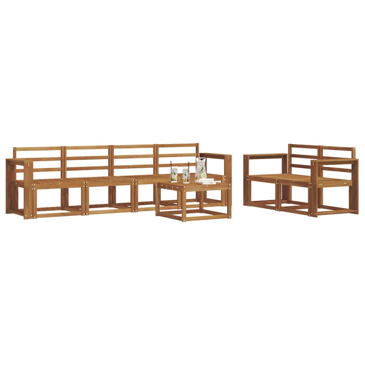 Udendørs sofagruppe 7 pcs Naturfarvet
