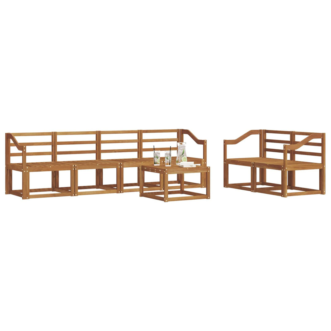 Udendørs sofagruppe 7 pcs Naturfarvet