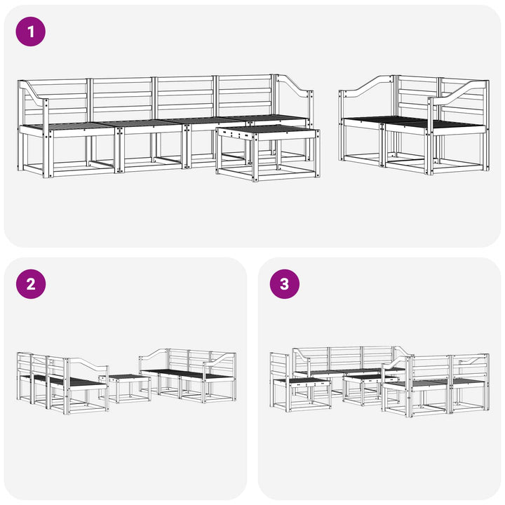 Udendørs sofagruppe 7 pcs Naturfarvet