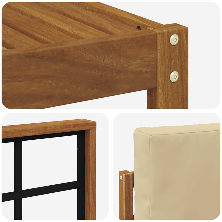 Udendørs sofagruppe med pude 7 pcs Naturlig og Beige