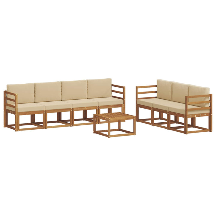 Udendørs sofagruppe med pude 8 pcs Naturlig og Beige