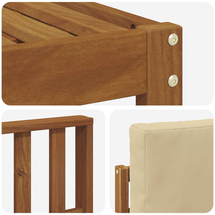 Udendørs sofagruppe med pude 8 pcs Naturlig og Beige