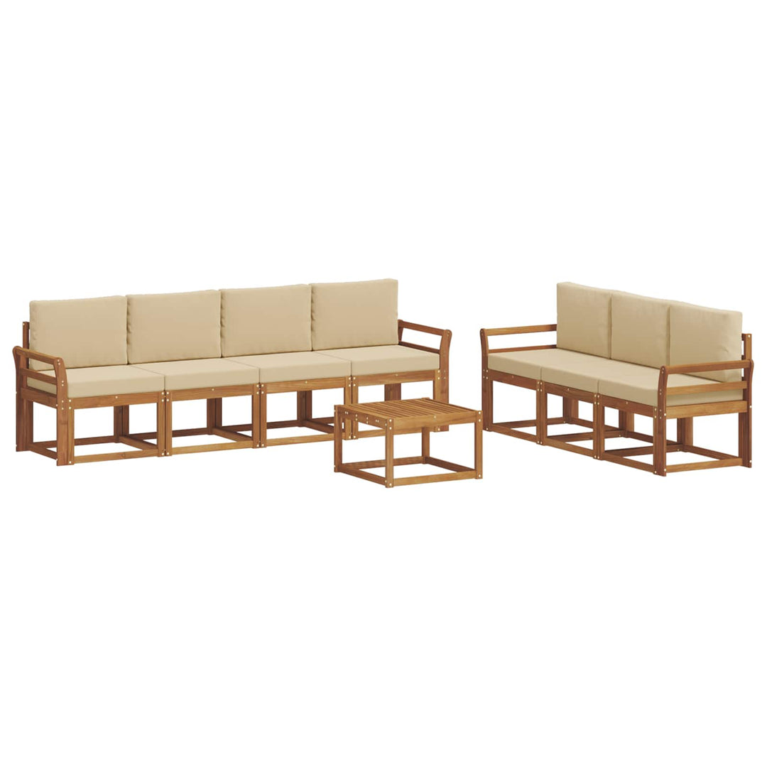 Udendørs sofagruppe med pude 8 pcs Naturlig og Beige