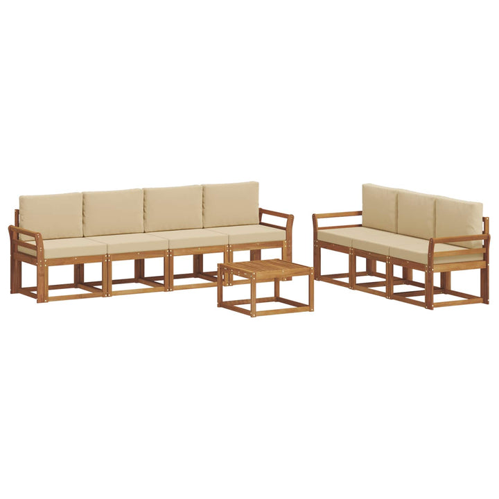 Udendørs sofagruppe med pude 8 pcs Naturlig og Beige