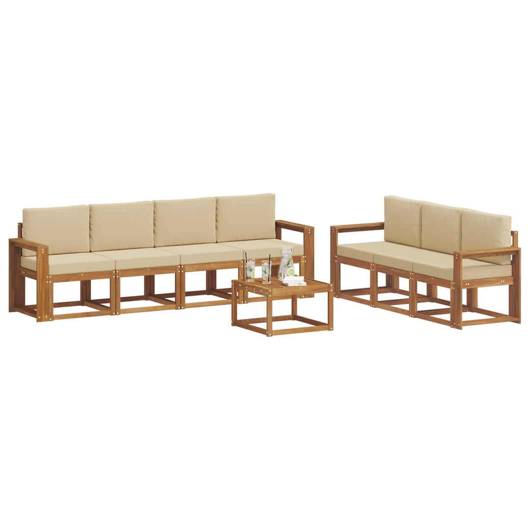 Udendørs sofagruppe 8 stk. Naturlig og Beige