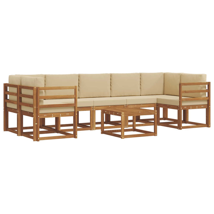 Udendørs sofagruppe med pude 8 pcs Naturlig og Beige