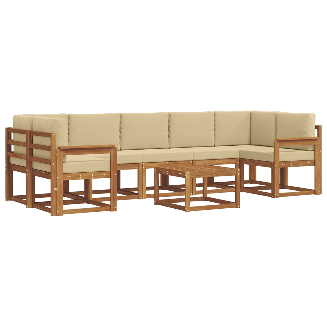 Udendørs sofagruppe med pude 8 pcs Naturlig og Beige