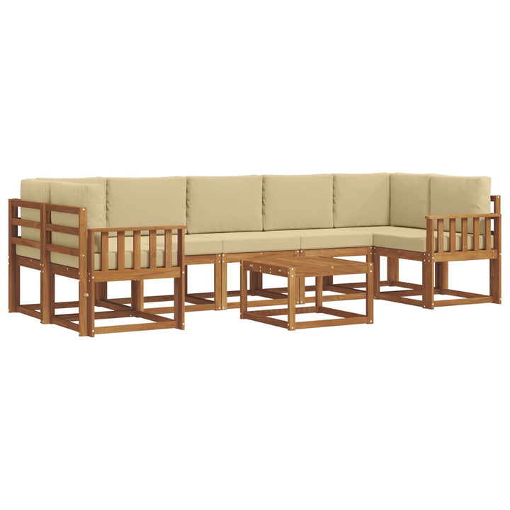 Udendørs sofagruppe med pude 8 pcs Naturlig og Beige