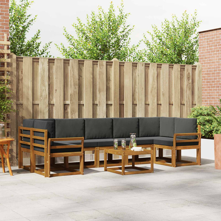 Udendørs sofagruppe med pude 8 pcs Naturlig og Antracit