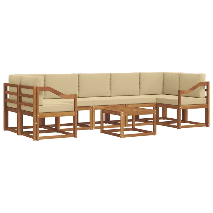 Udendørs sofagruppe med pude 8 pcs Naturlig og Beige