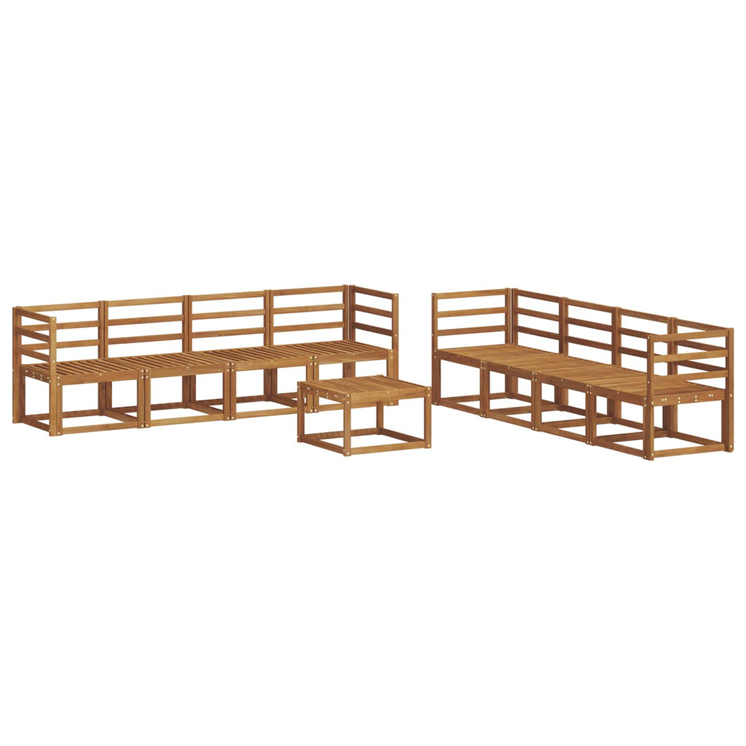 Udendørs sofagruppe 9 pcs Naturfarvet