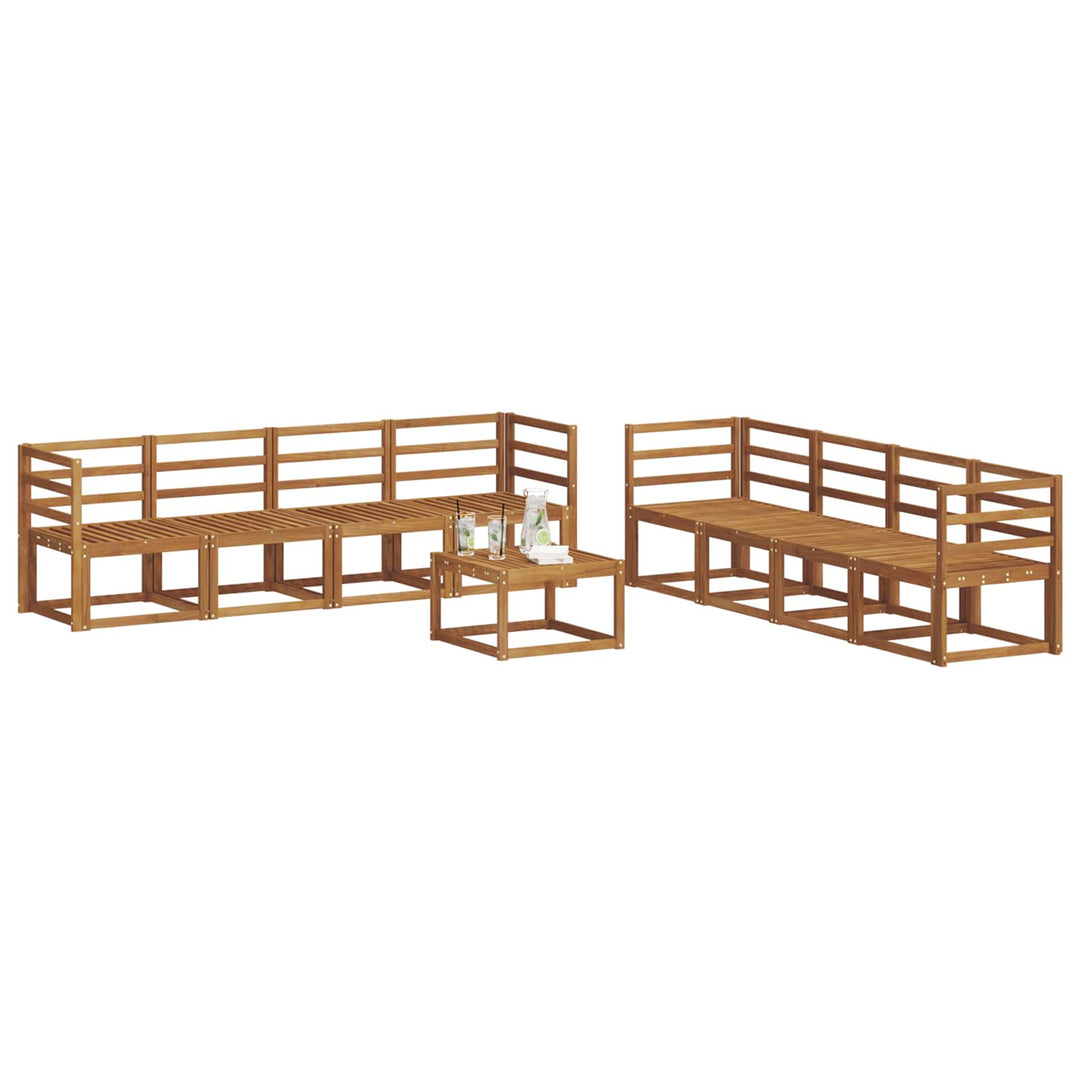 Udendørs sofagruppe 9 pcs Naturfarvet