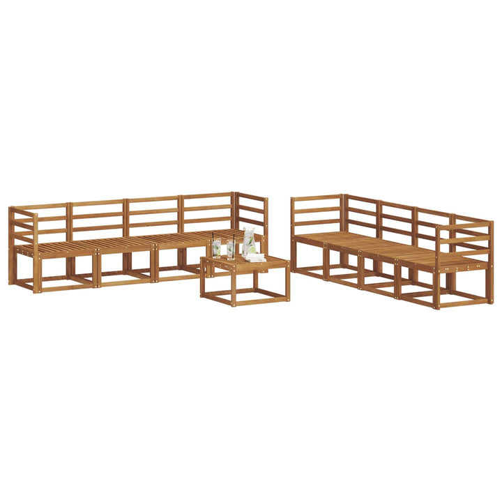 Udendørs sofagruppe 9 pcs Naturfarvet