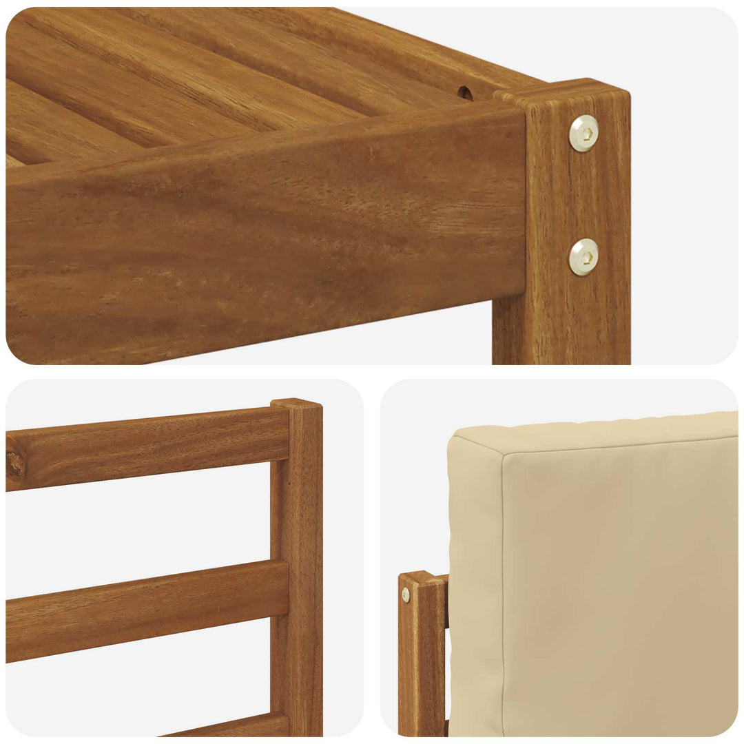 Udendørs sofagruppe med pude 9 pcs Naturlig og Beige
