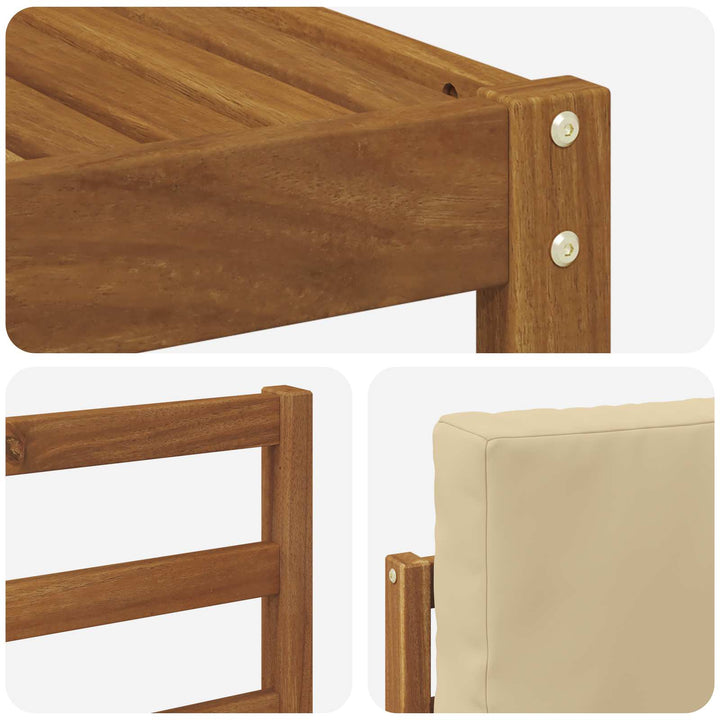 Udendørs sofagruppe med pude 9 pcs Naturlig og Beige