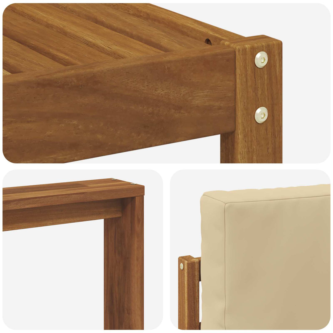 Udendørs sofagruppe med pude 9 pcs Naturlig og Beige