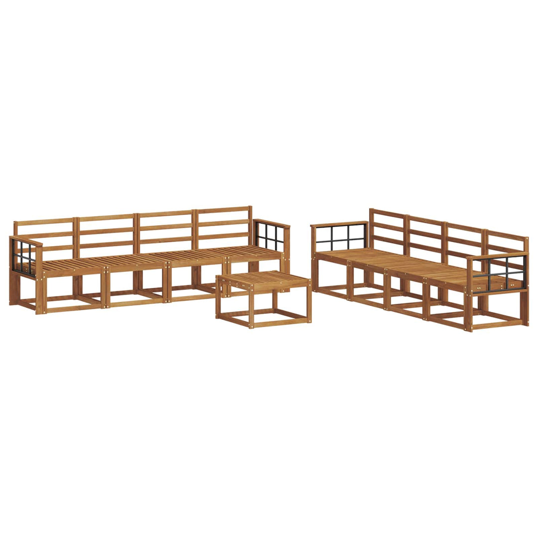 Udendørs sofagruppe 9 pcs Naturfarvet