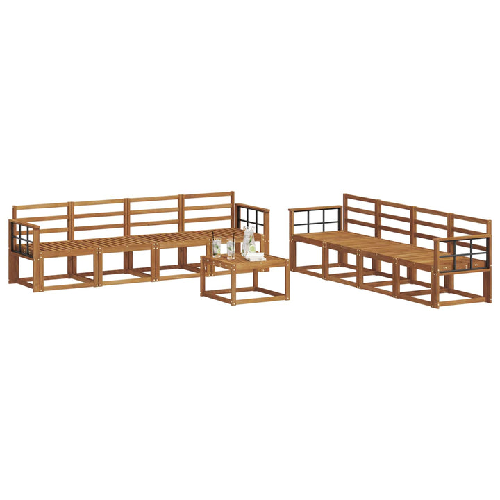 Udendørs sofagruppe 9 pcs Naturfarvet