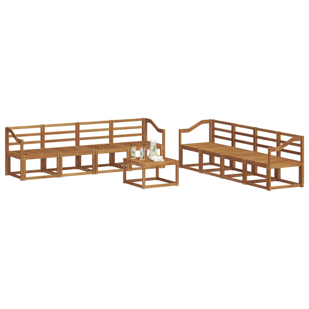 Udendørs sofagruppe 9 pcs Naturfarvet