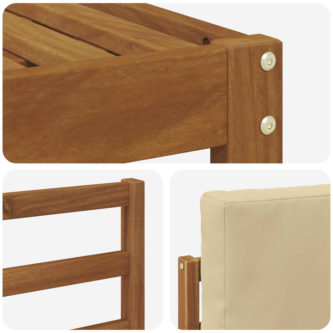 Udendørs sofagruppe med pude 4 pcs Naturlig og Beige