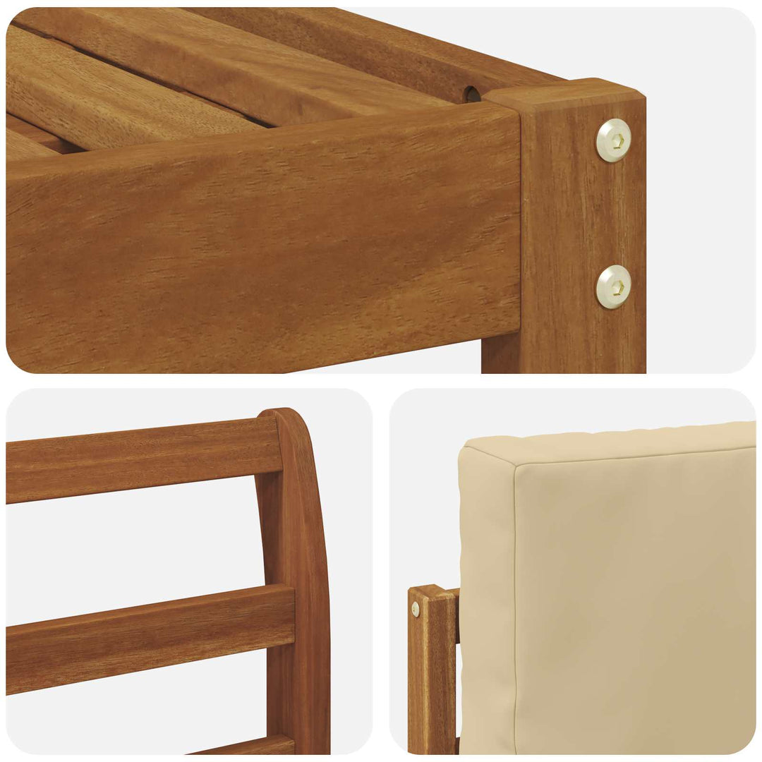 Udendørs sofagruppe med pude 4 pcs Naturlig og Beige