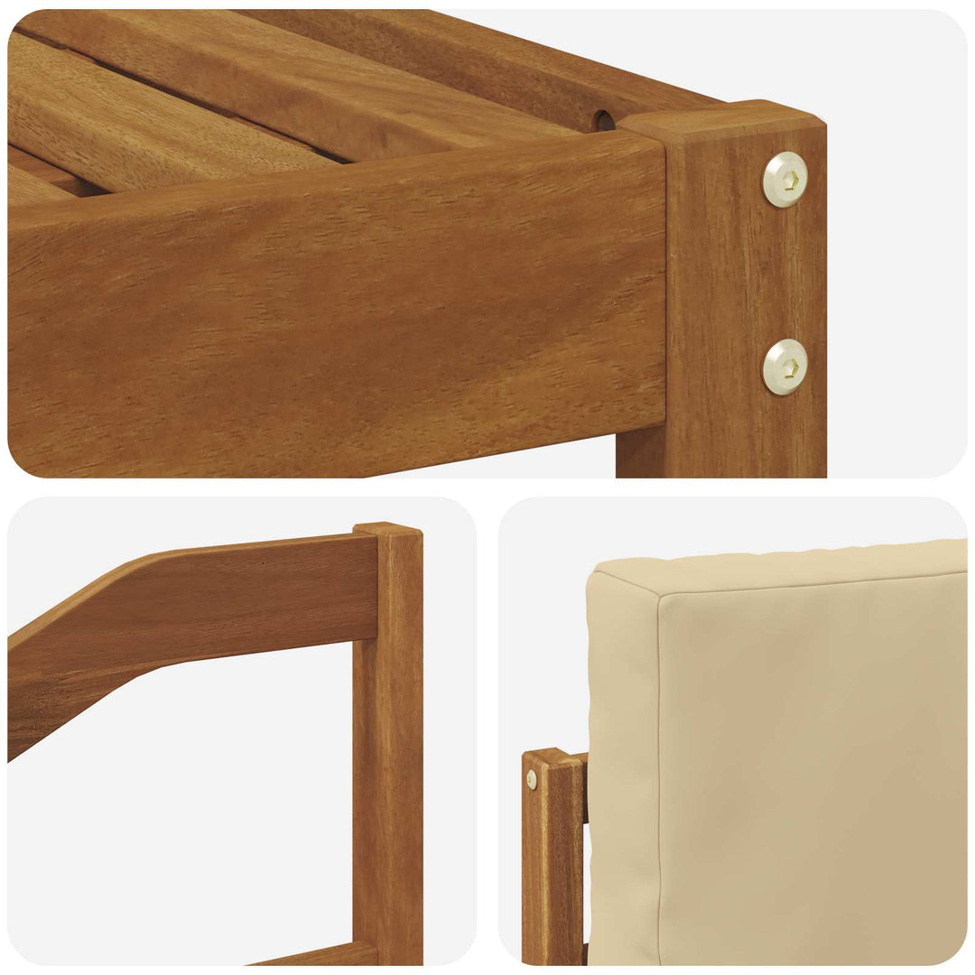 Udendørs sofagruppe med pude 4 pcs Naturlig og Beige