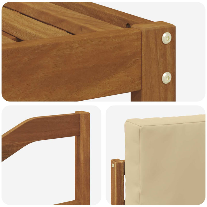 Udendørs sofagruppe med pude 4 pcs Naturlig og Beige
