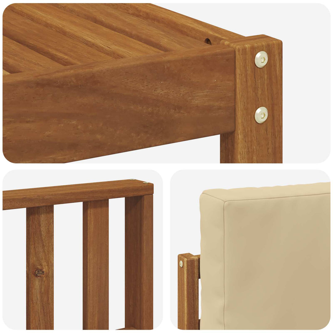 Udendørs sofagruppe med pude 6 pcs Naturlig og Beige