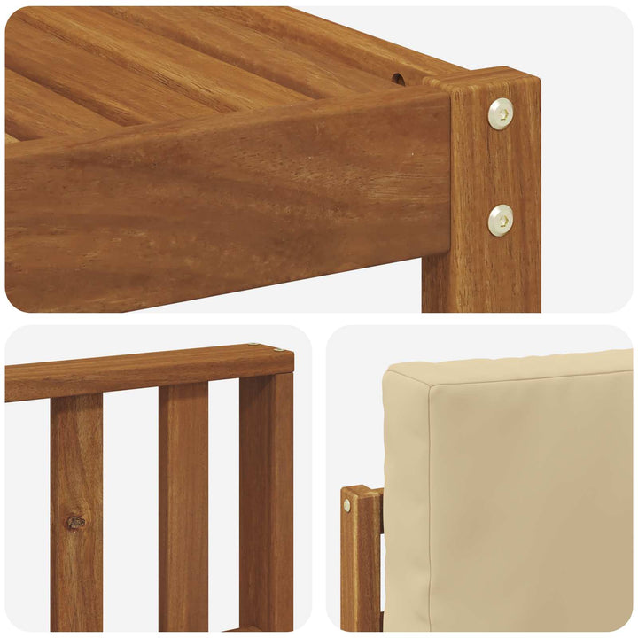 Udendørs sofagruppe med pude 6 pcs Naturlig og Beige