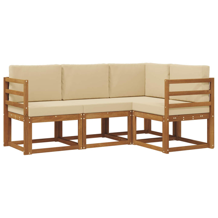 Udendørs sofagruppe med pude 4 pcs Naturlig og Beige