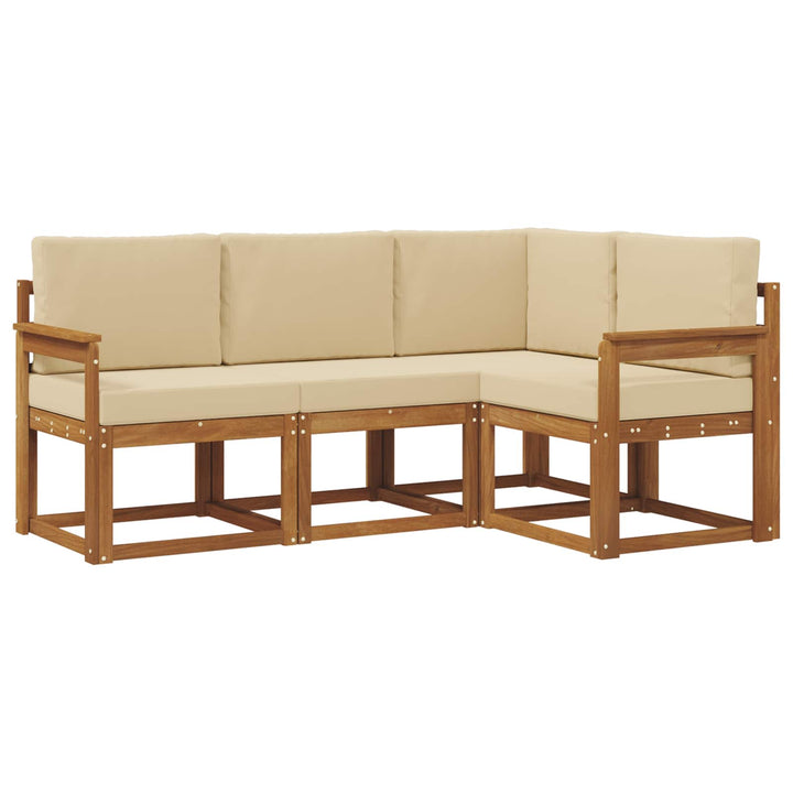 Udendørs sofagruppe med pude 4 pcs Naturlig og Beige