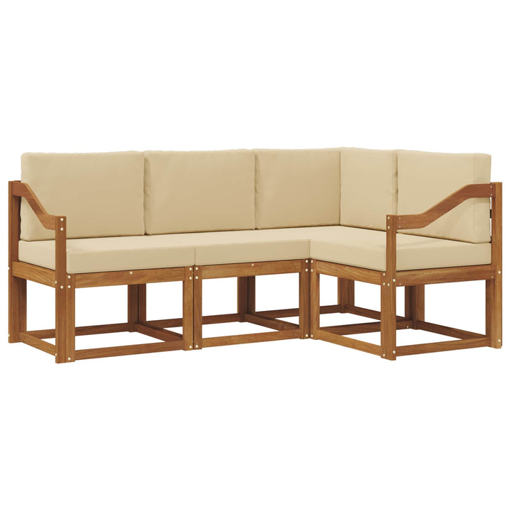 Udendørs sofagruppe med pude 4 pcs Naturlig og Beige