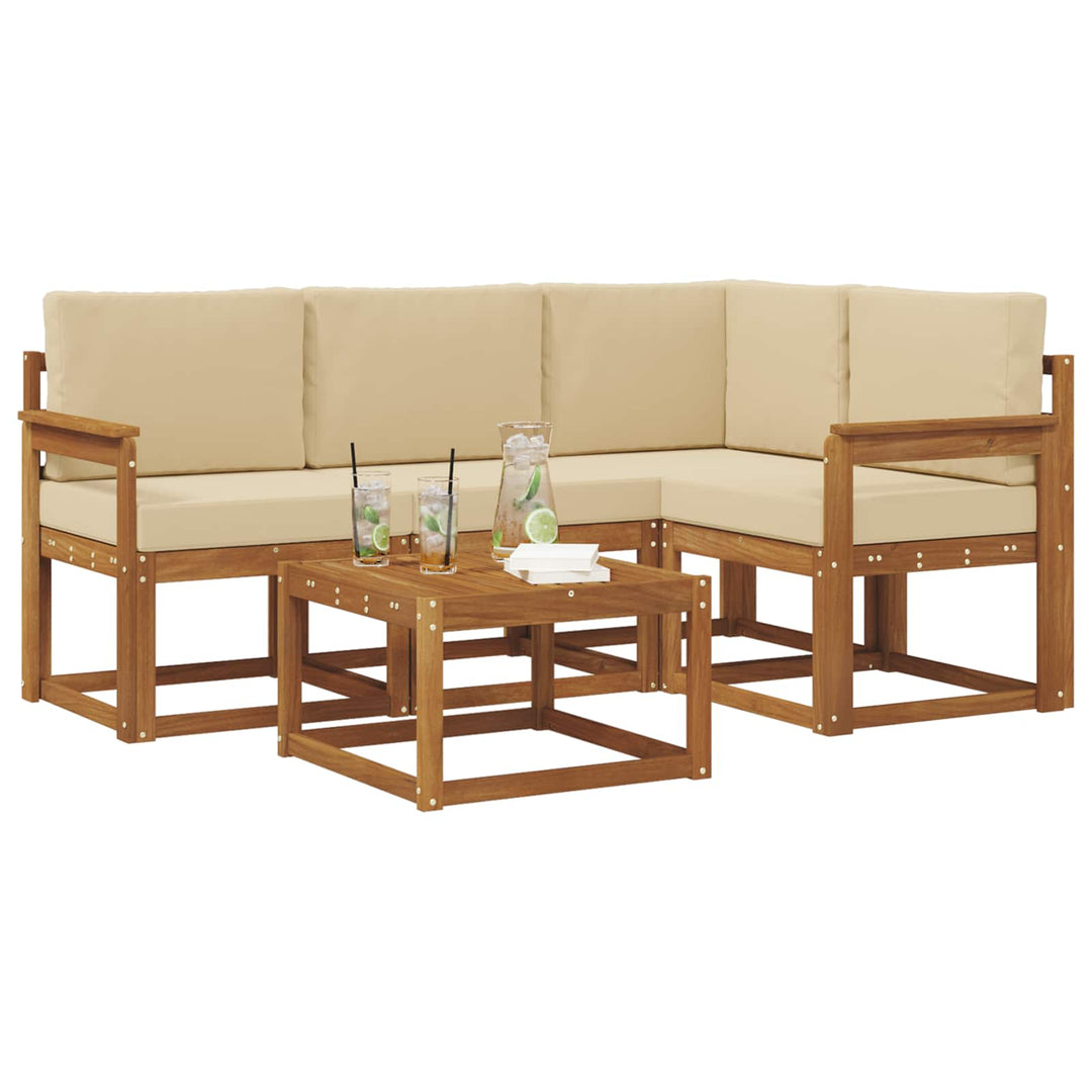 Udendørs sofagruppe 5 stk. Naturlig og Beige
