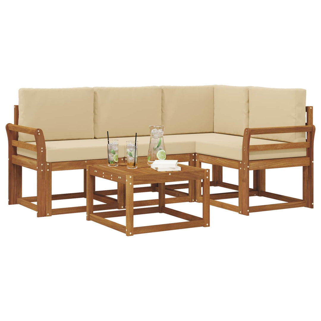 Udendørs sofagruppe 5 stk. Naturlig og Beige